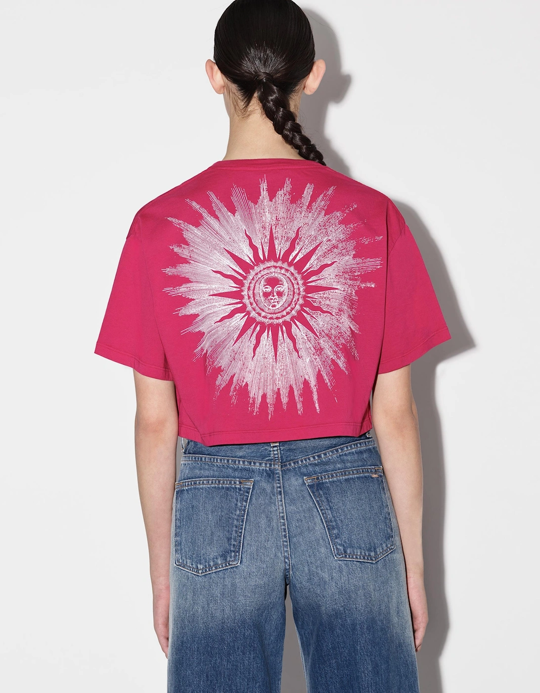 WOMENS SUN CROPPED TEE FUCHSIA