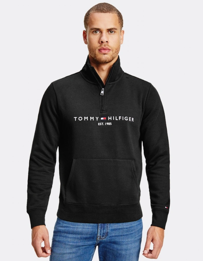 Tommy Logo Mockneck Mens Sweatshirt - Black