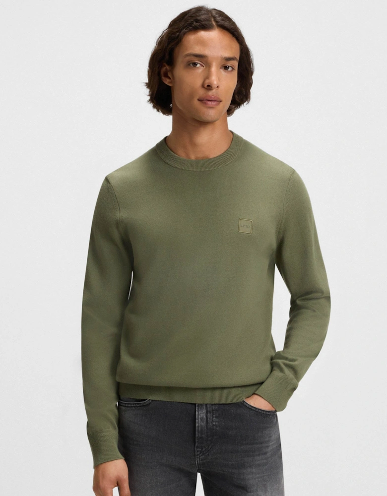 BOSS Orange Kanovano Mens Crew Neck Jumper - Open Green 342