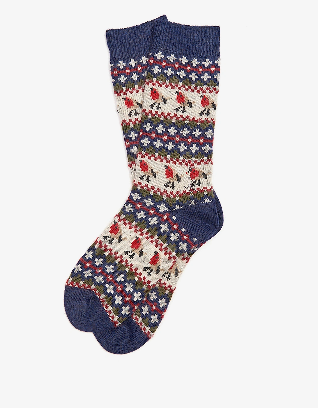 Robin Fair Isle Womens Socks - Navy, 2 of 1