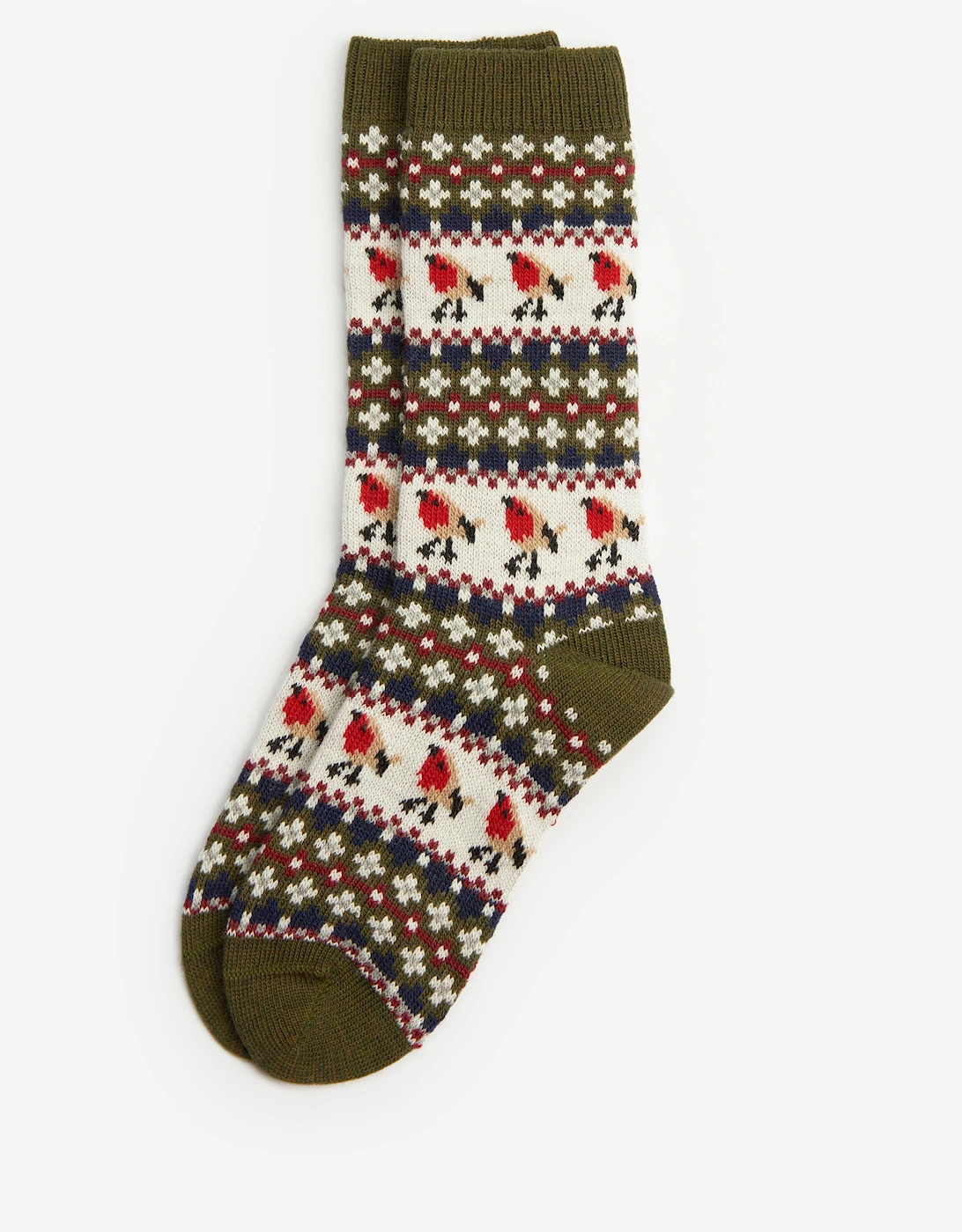 Robin Fair Isle Womens Socks - Olive, 2 of 1