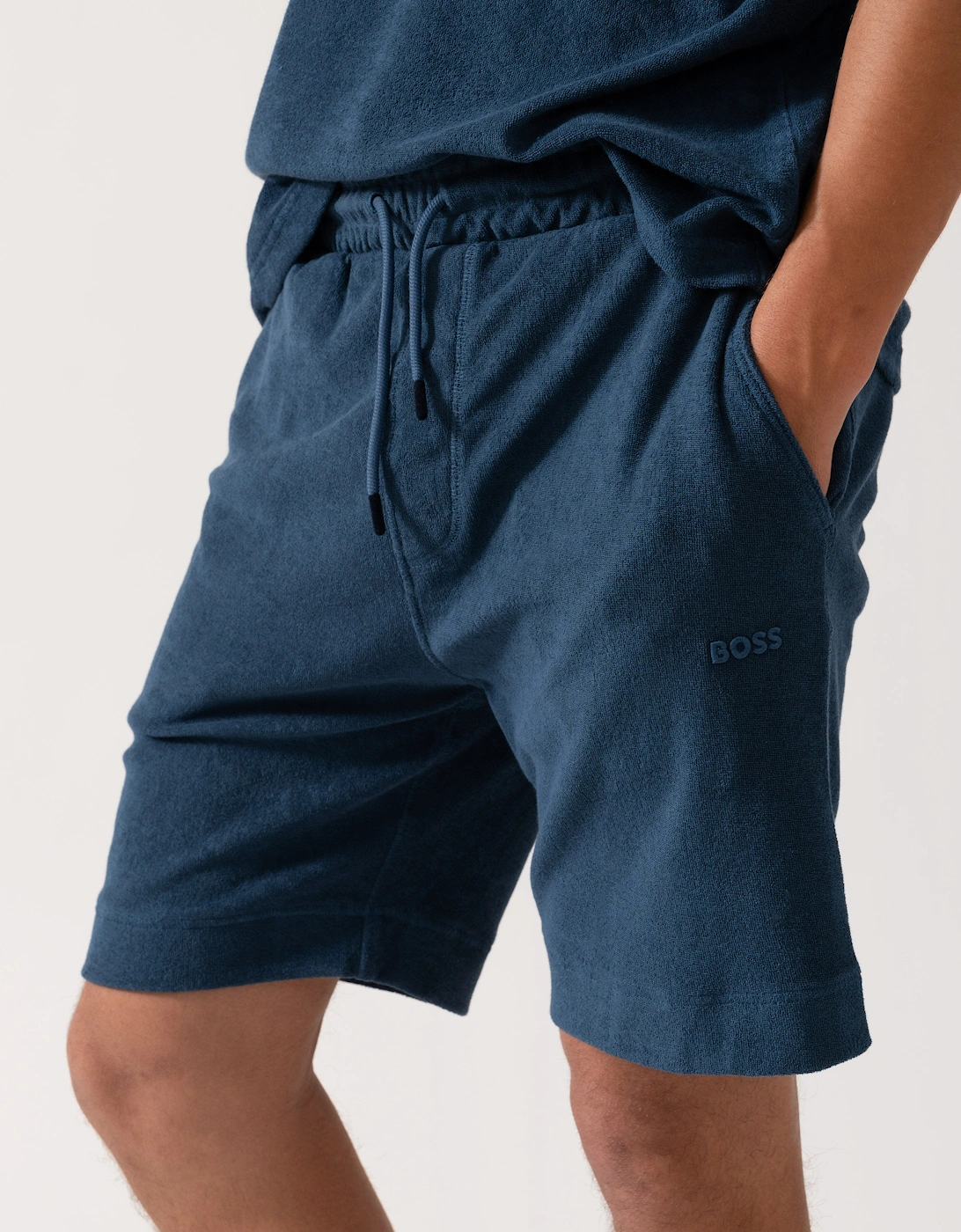 BOSS Orange Doubletowel Mens Shorts - Open Blue 466, 5 of 4