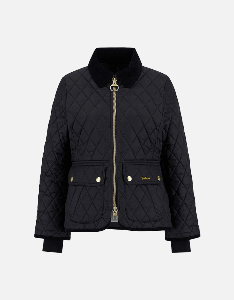 Fitted Beadnell Womens Quilted Jacket - Black/Classic