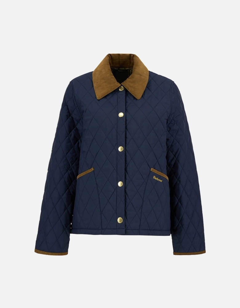 Icons Cropped Liddesdale Womens Quilted Jacket - Navy/Classic