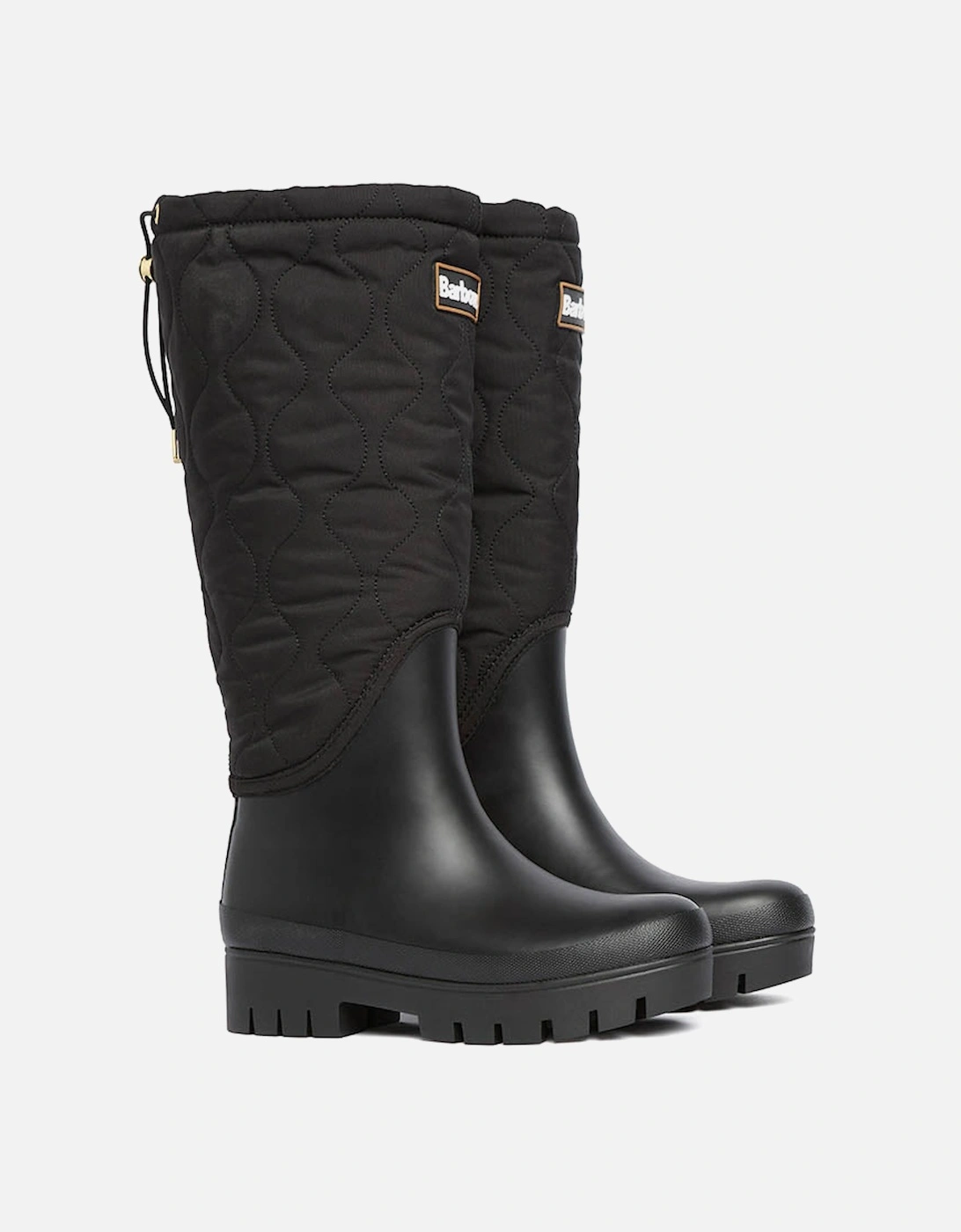 Marnie Womens Quilted Tall Wellies - Black, 3 of 2