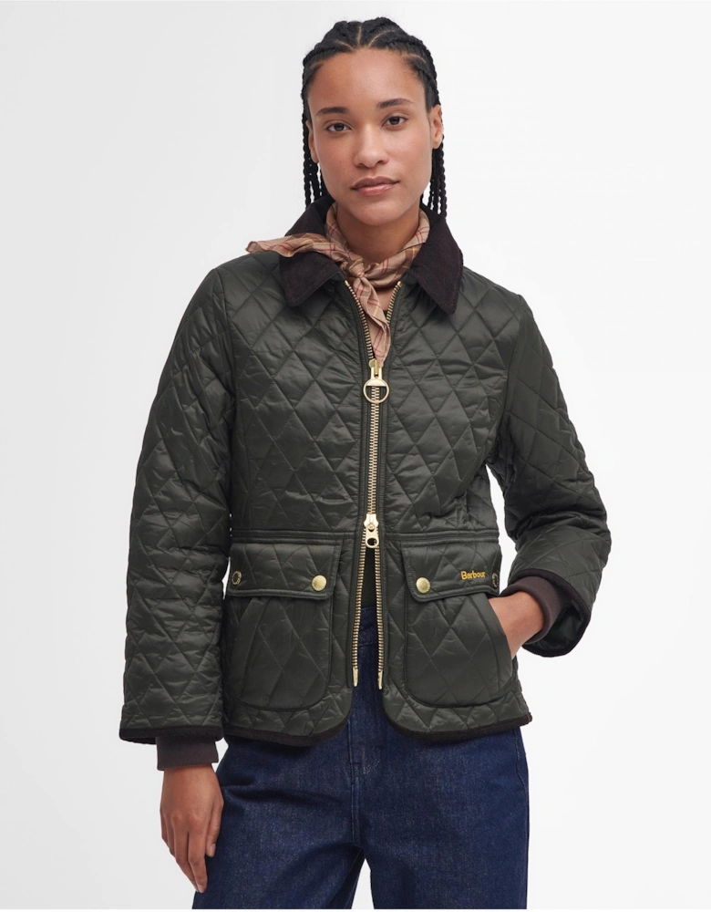 Fitted Beadnell Womens Quilted Jacket - Sage/Ancient