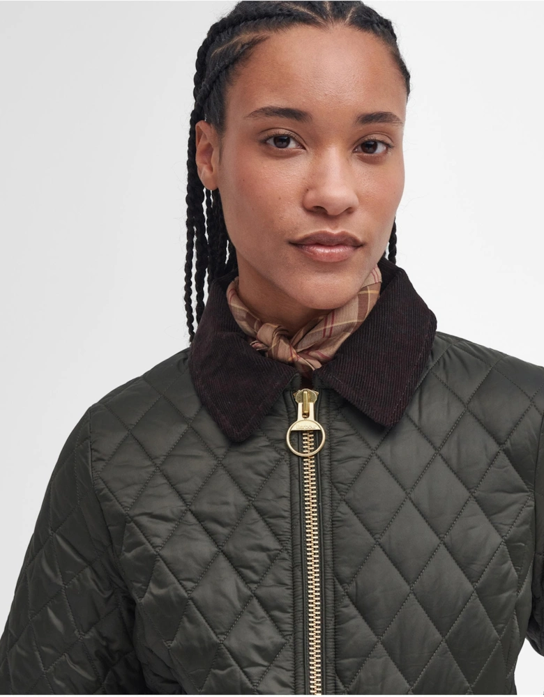 Fitted Beadnell Womens Quilted Jacket - Sage/Ancient