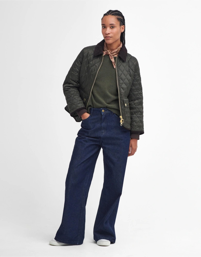 Fitted Beadnell Womens Quilted Jacket - Sage/Ancient