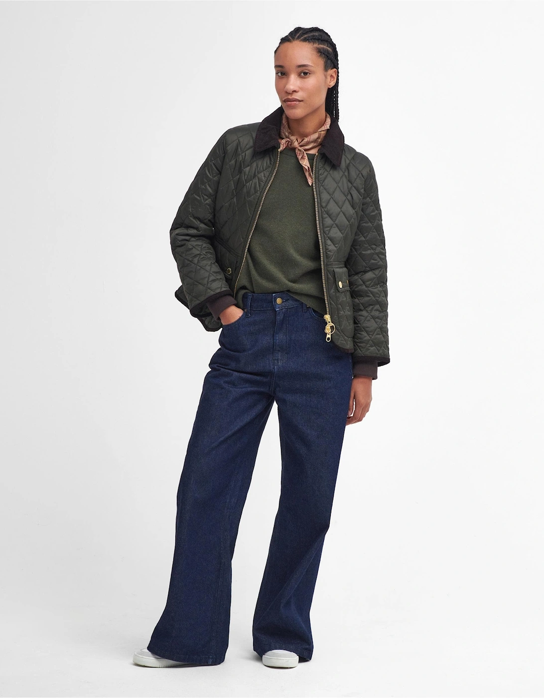 Fitted Beadnell Womens Quilted Jacket - Sage/Ancient