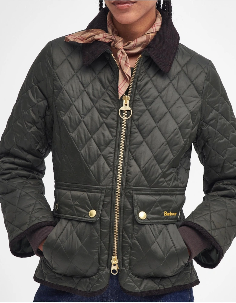 Fitted Beadnell Womens Quilted Jacket - Sage/Ancient
