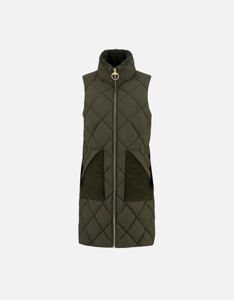 Bernice Womens Puffer Gilet - Olive/Ancient Tartan