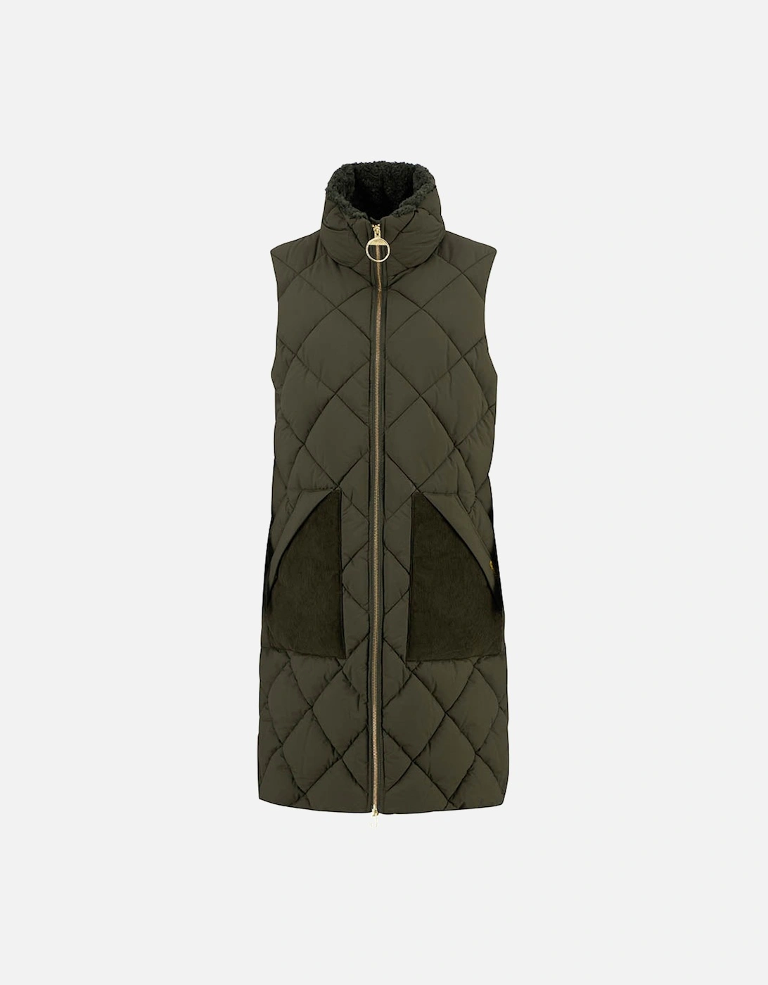Bernice Womens Puffer Gilet - Olive/Ancient Tartan, 2 of 1