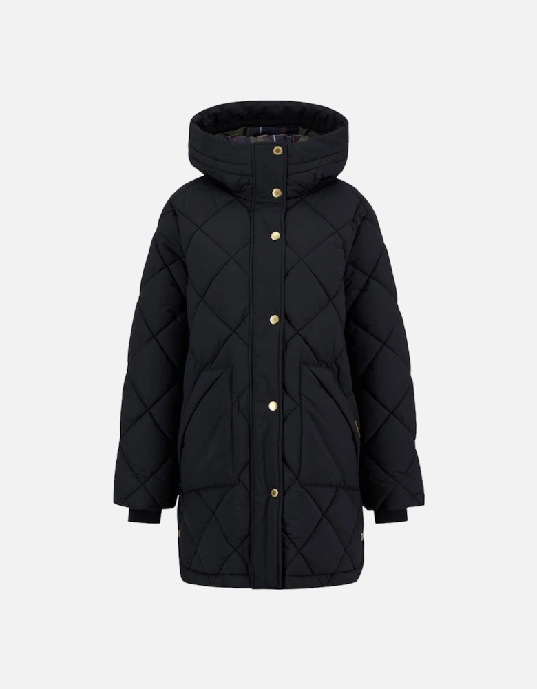 Kailyn Womens Puffer Jacket - Black/Classic Tartan