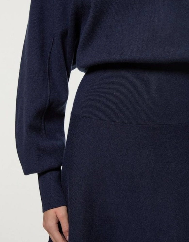 Tall Wool Look Rounded Sleeve Knit Midi Dress