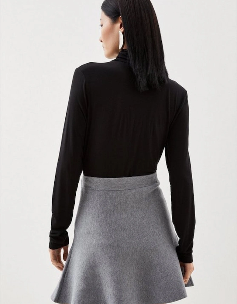 Tall Compact Wool Look Knit Flippy Mini Skirt