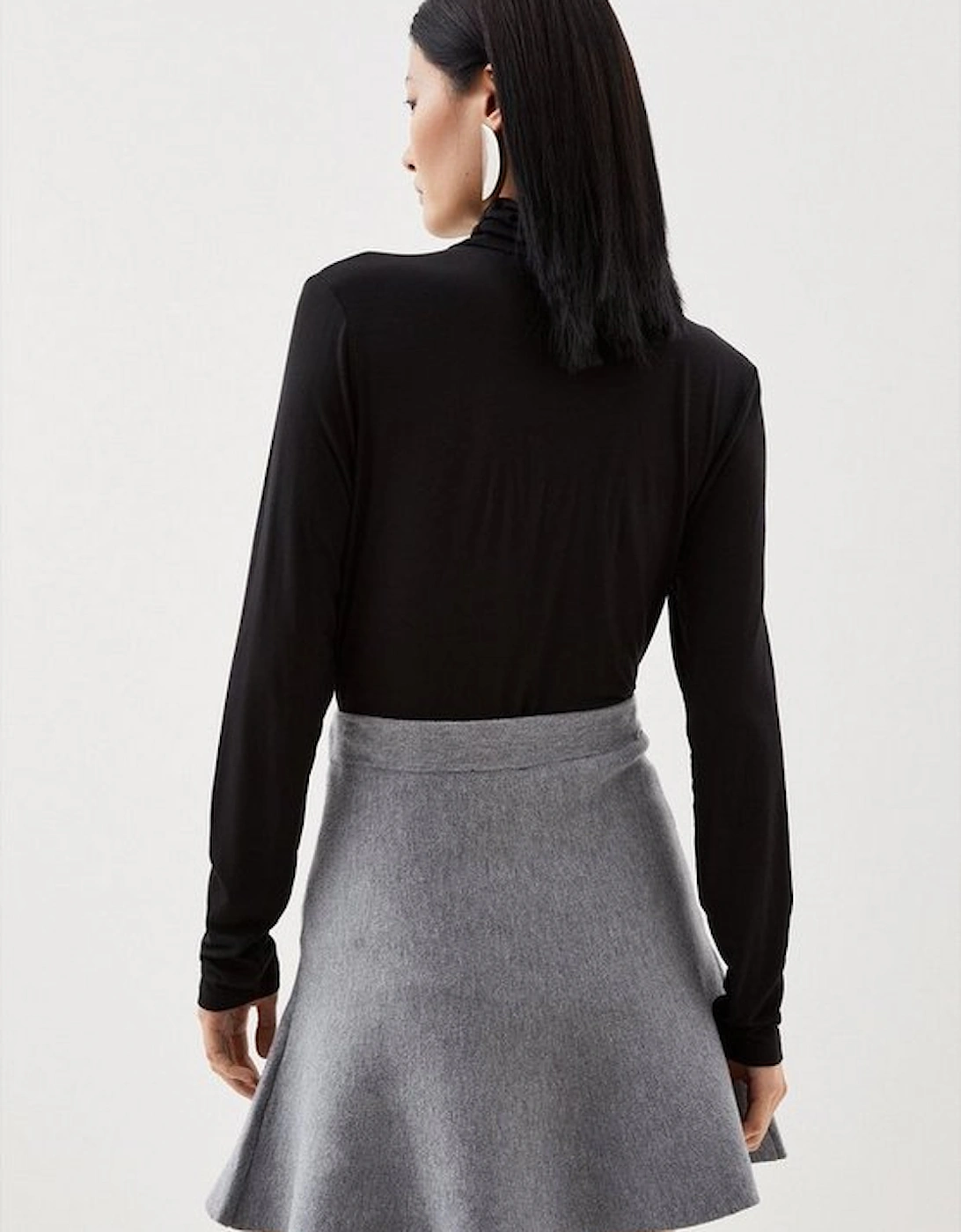 Tall Compact Wool Look Knit Flippy Mini Skirt