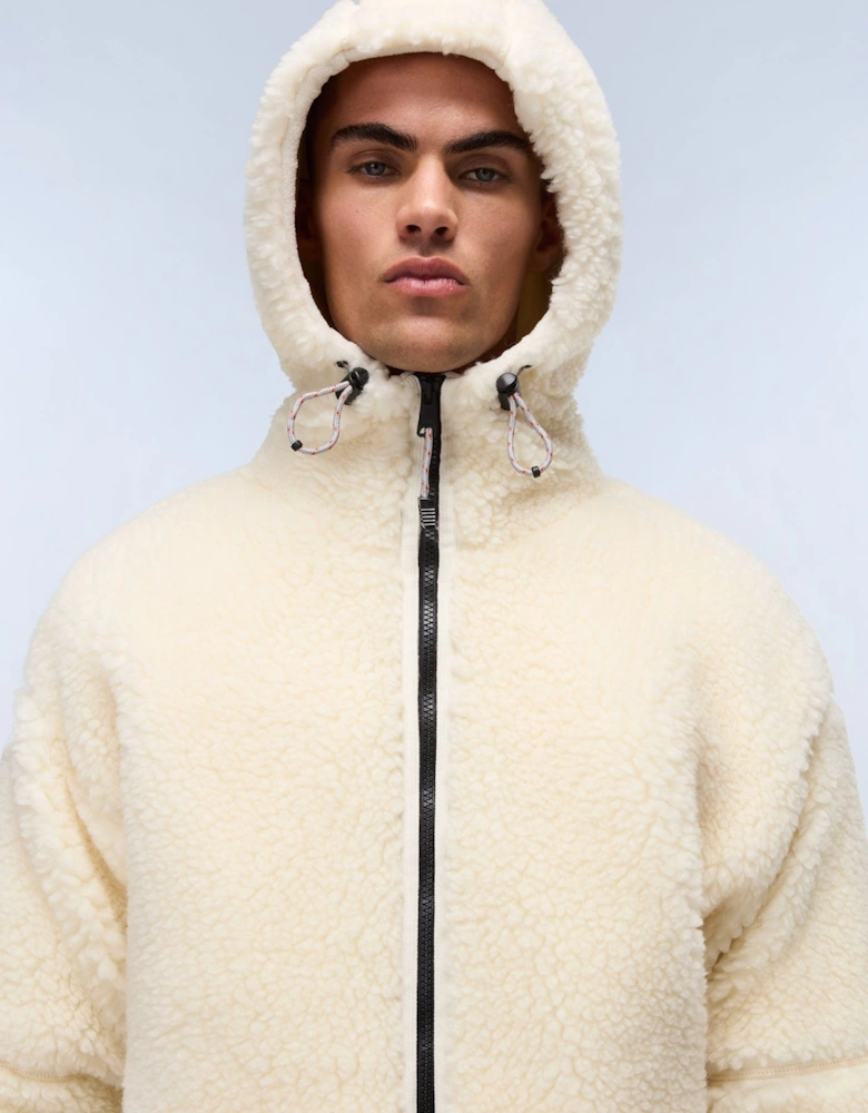 Tires Full-Zip Fleece Hoodie – Beige