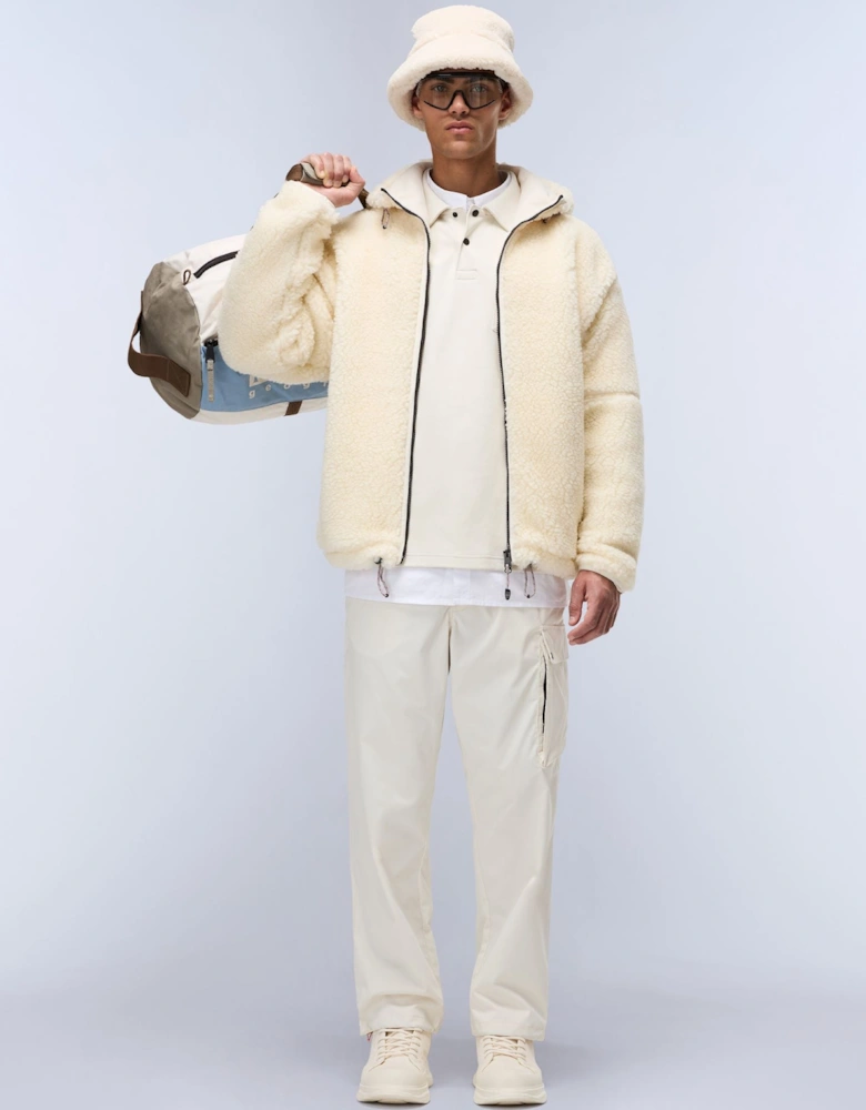 Tires Full-Zip Fleece Hoodie – Beige