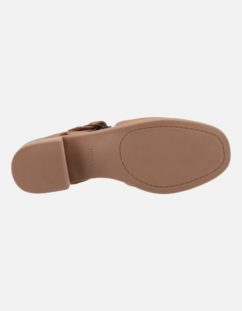 Jaclyn Leather Women's Brown Sugar Round Slingback Shoes