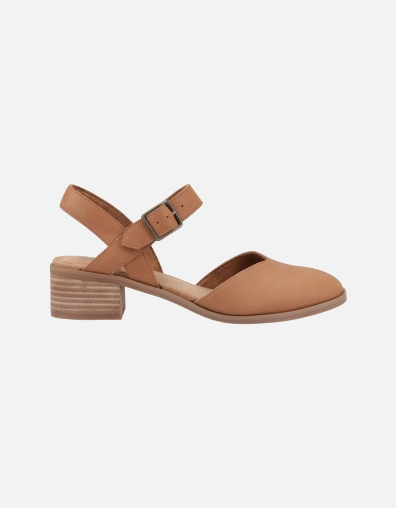 Jaclyn Leather Women's Brown Sugar Round Slingback Shoes