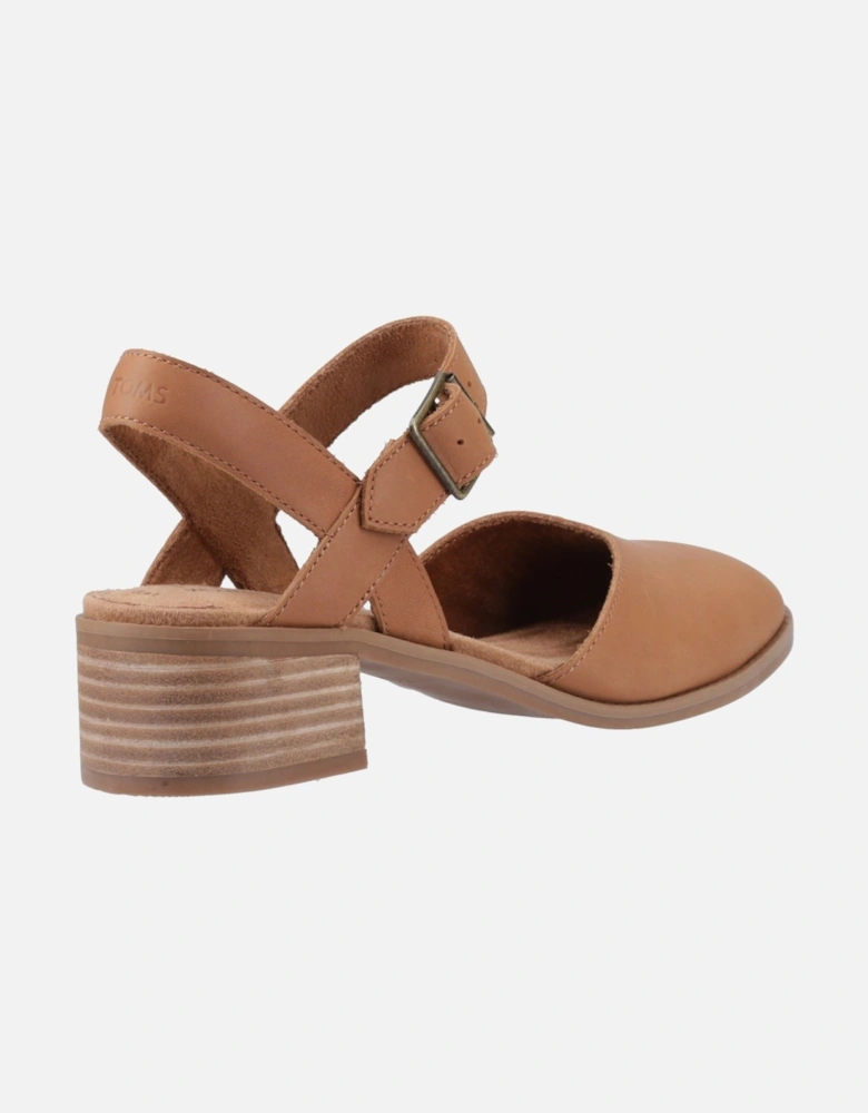 Jaclyn Leather Women's Brown Sugar Round Slingback Shoes