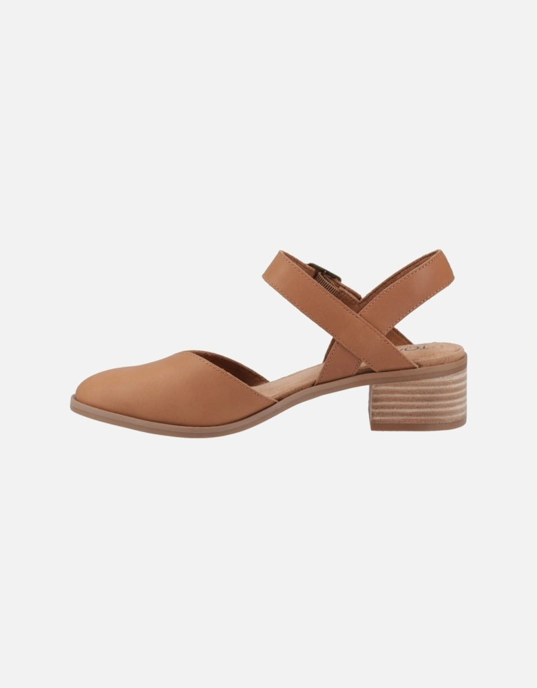 Jaclyn Leather Women's Brown Sugar Round Slingback Shoes