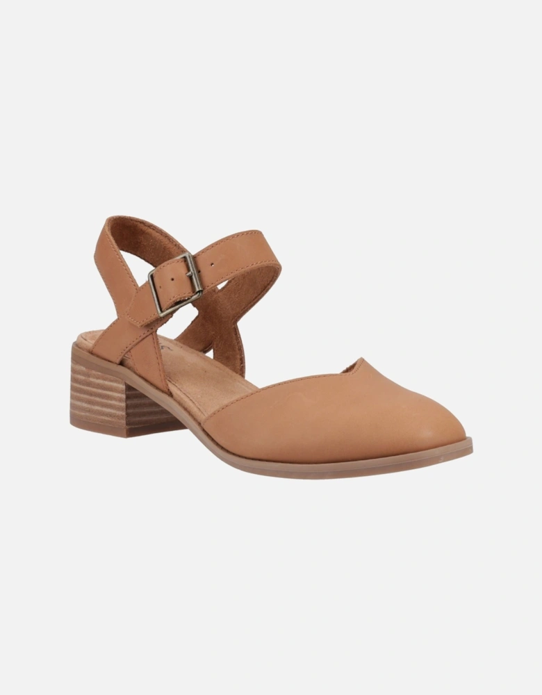 Jaclyn Leather Women's Brown Sugar Round Slingback Shoes