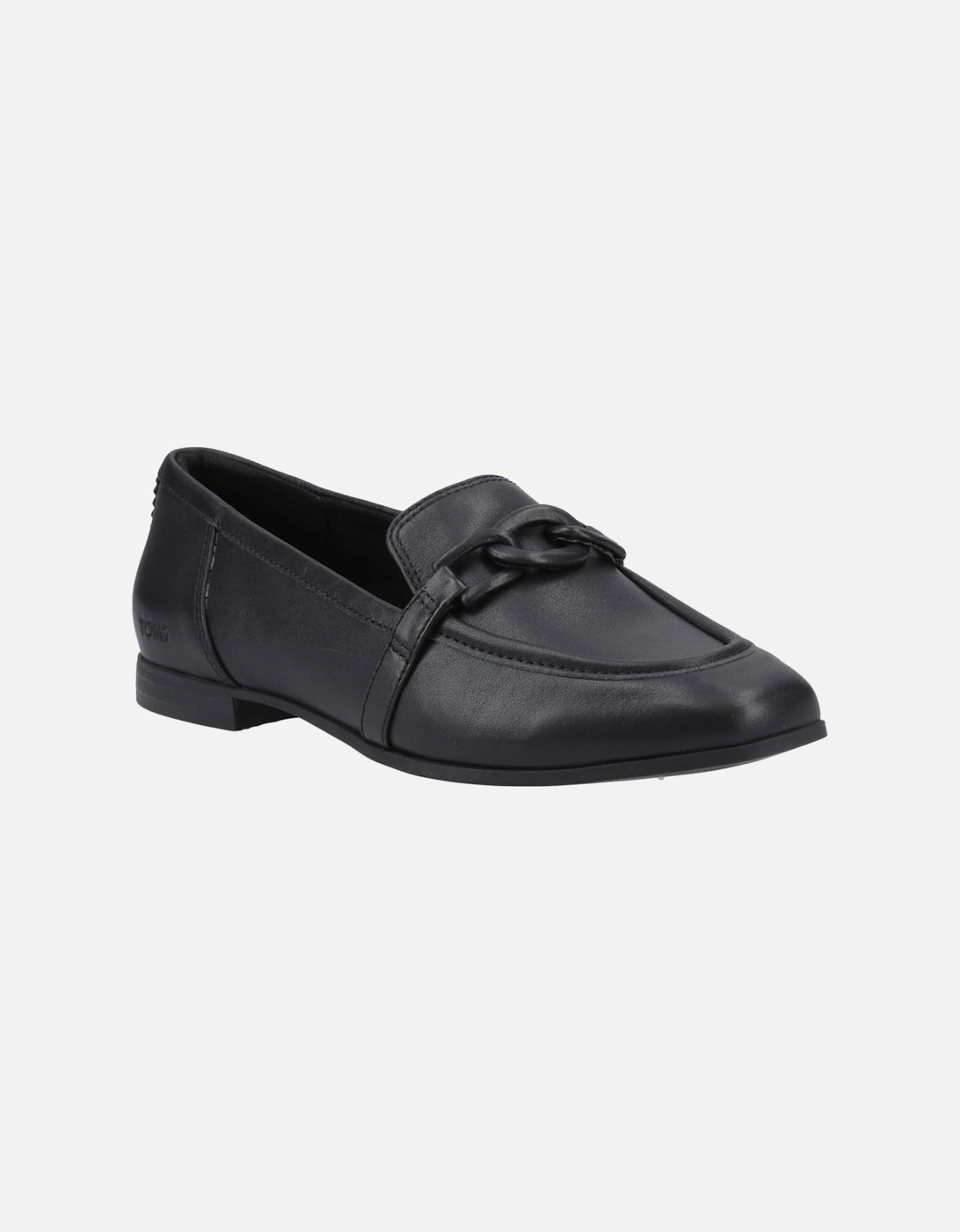 Women's TOMS Lynette Leather Women's Black Loafers - Size: 8