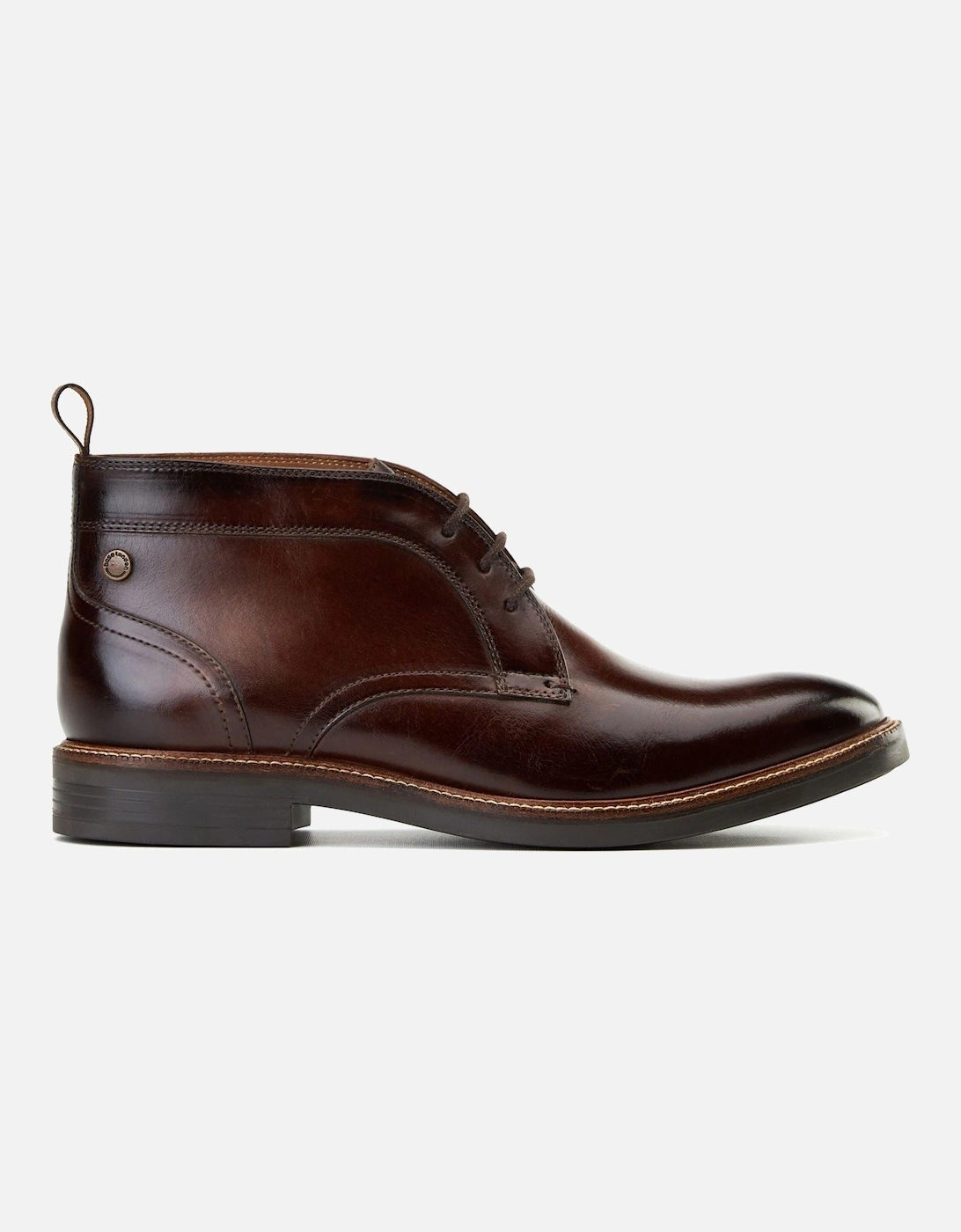 London Lincoln Leather Men's Burnt Brown Ankle Boots