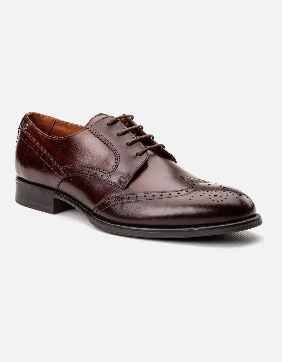 London Bell Leather Men's Burnt Brown Brogues Shoes, 7 of 6