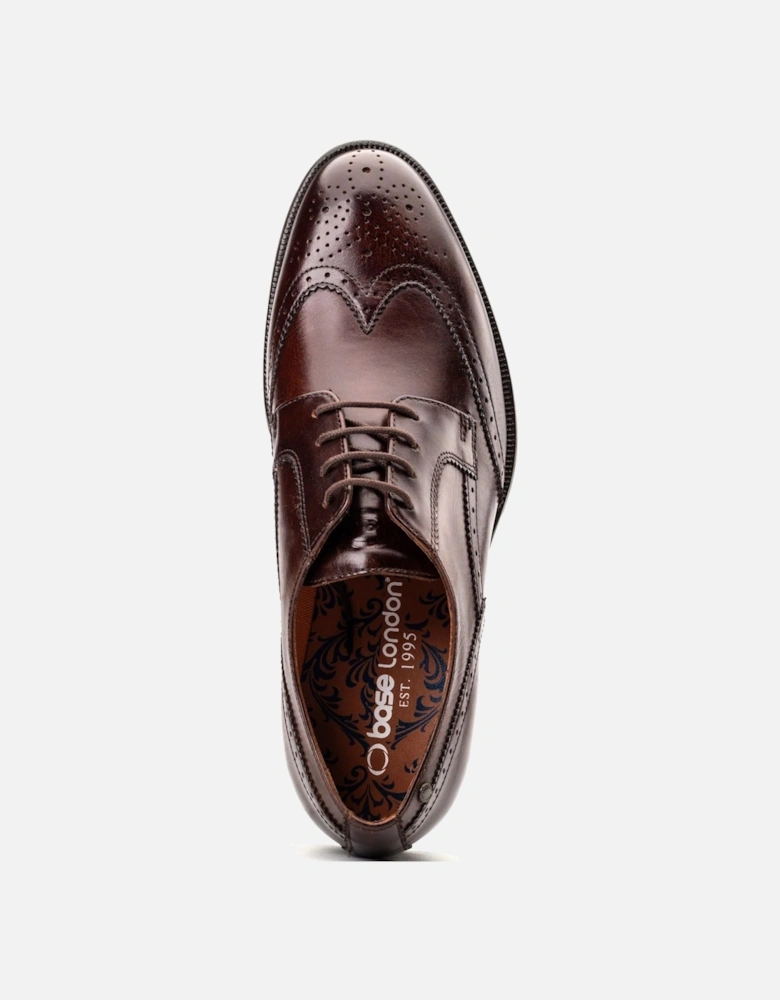 London Bell Leather Men's Burnt Brown Brogues Shoes
