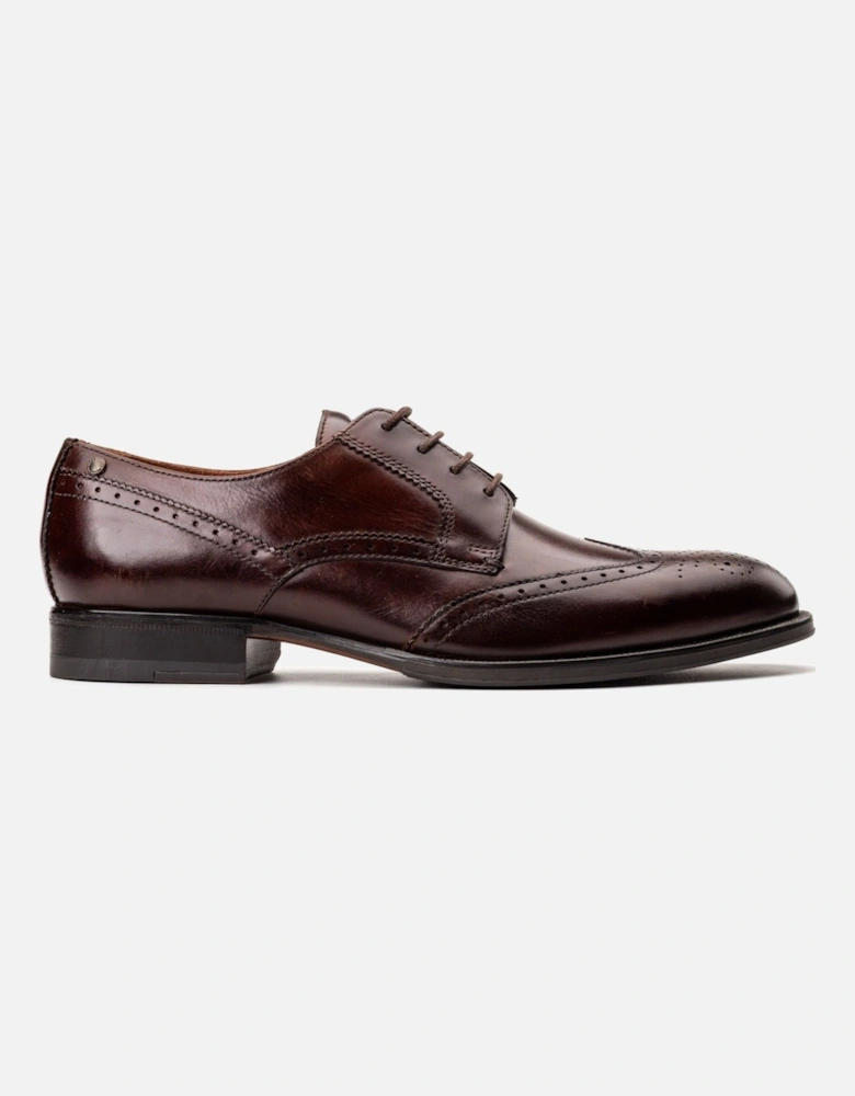London Bell Leather Men's Burnt Brown Brogues Shoes