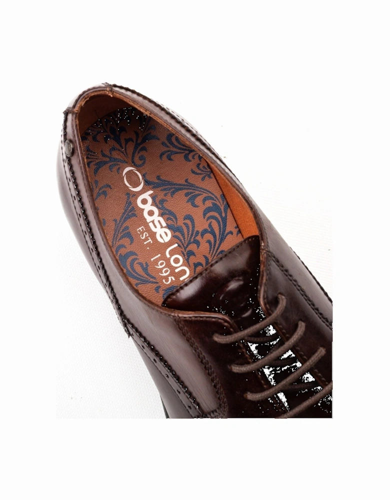 London Bell Leather Men's Burnt Brown Brogues Shoes