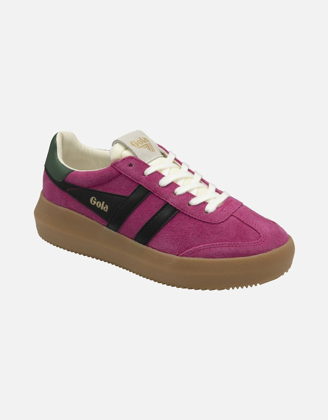 Athena Suede Women's Fuchsia/Black/Evergreen Trainers, 6 of 5