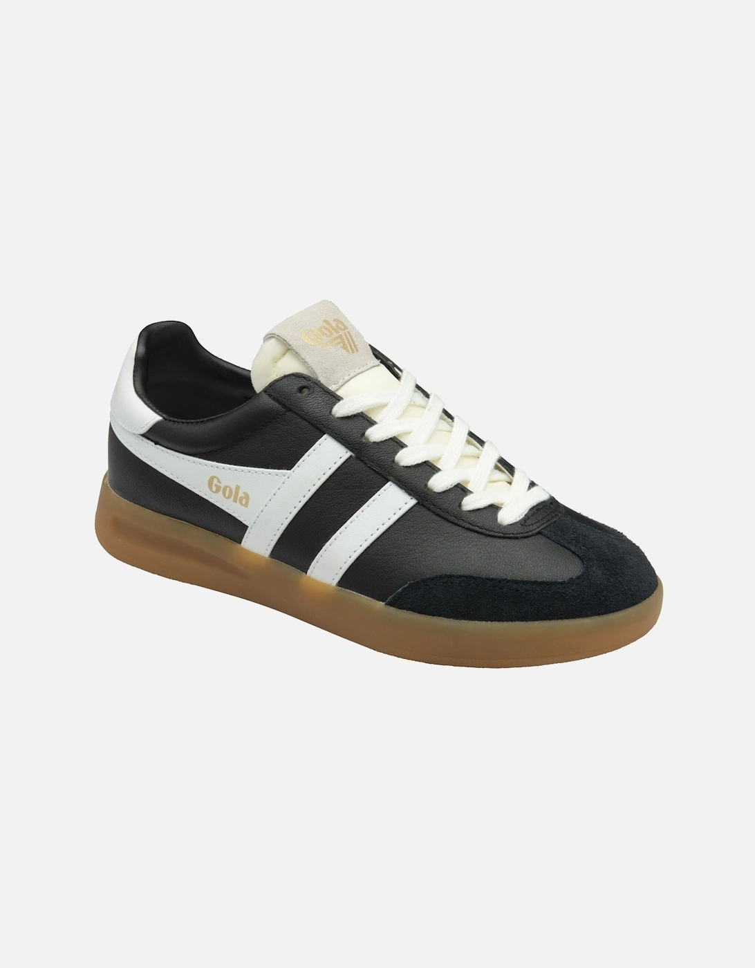 Cyclone Leather Women's Black/White/Gum Trainers, 6 of 5