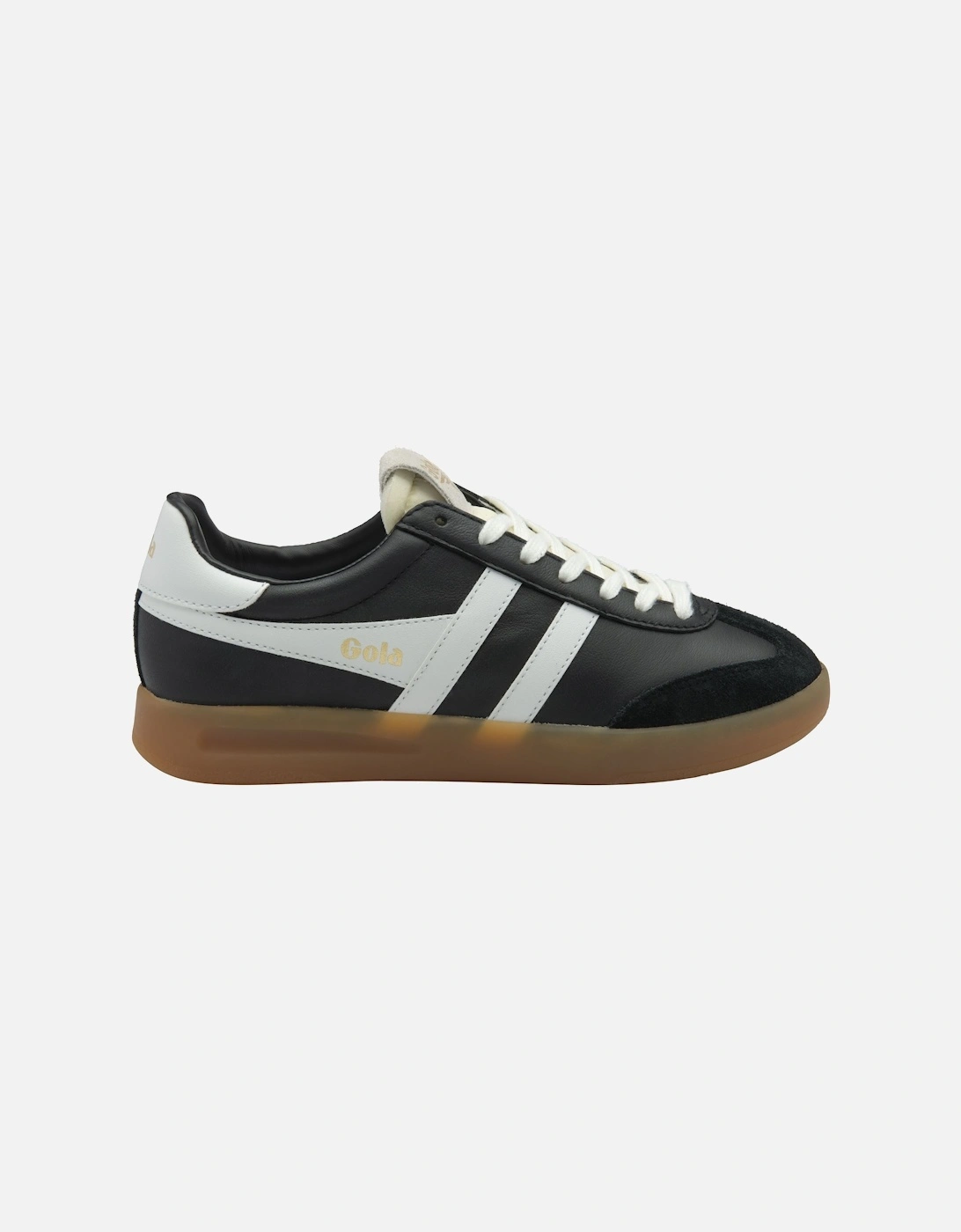 Cyclone Leather Women's Black/White/Gum Trainers