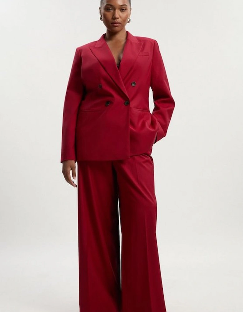 Plus Size Polished Wide Leg Tailored Trouser