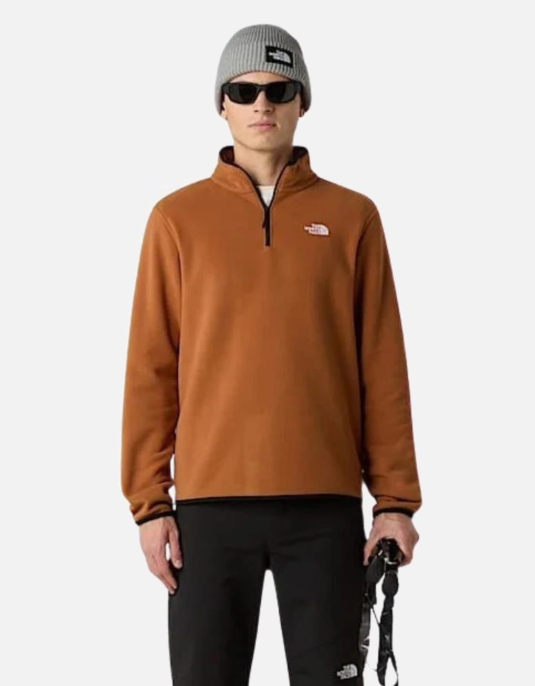 TNF M Glacier Fleece 1/4 Zip - Burnt Umber, 5 of 4