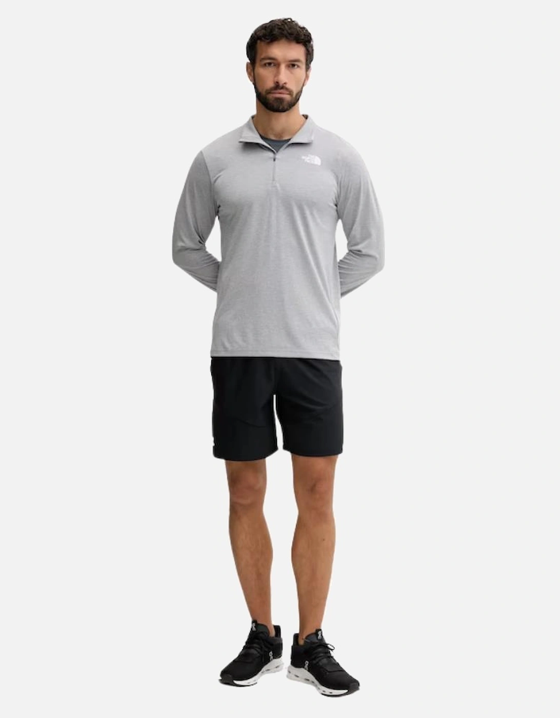 TNF M 24/7 1/4 Zip Tee - Pale Grey Heather