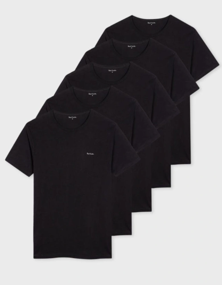 5-Pack Logo Organic T-Shirts, Black