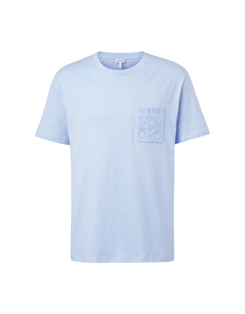 Tonal Logo Relaxed Fit Blue Pocket T-Shirt