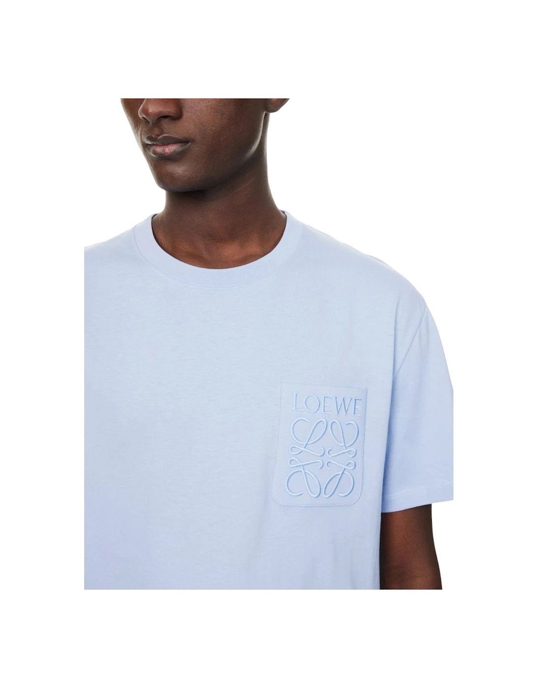 Tonal Logo Relaxed Fit Blue Pocket T-Shirt