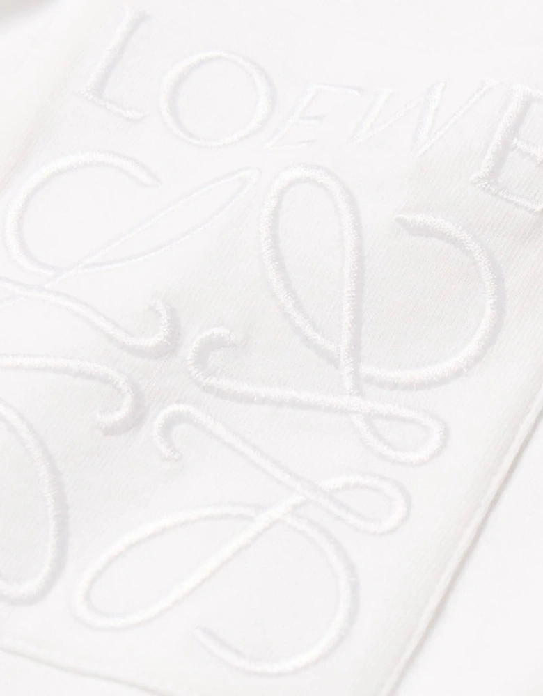 Tonal Logo Relaxed Fit White Pocket T-Shirt