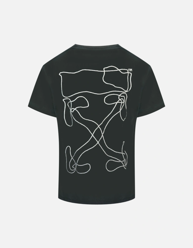 Scribble Arrow Logo Faded Black T-Shirt