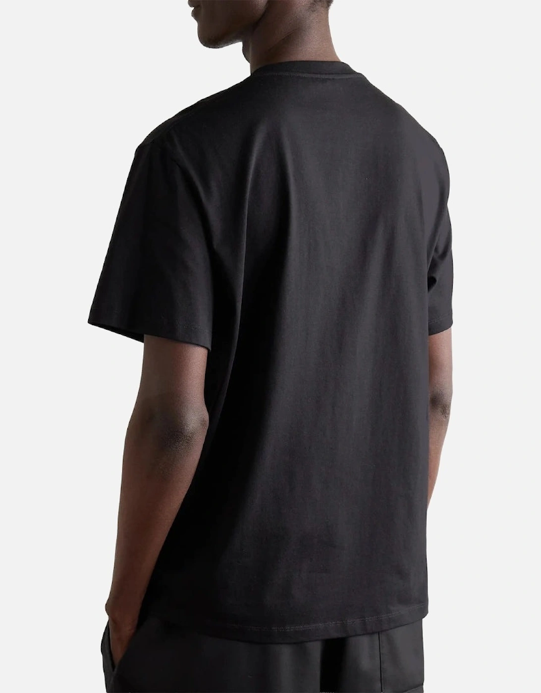 Tonal Logo Relaxed Fit Black Pocket T-Shirt