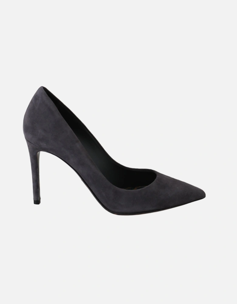 Suede Leather Stiletto Heel Pumps Women - Gray