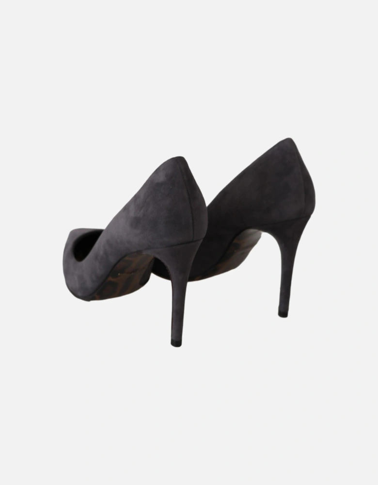 Suede Leather Stiletto Heel Pumps Women - Gray