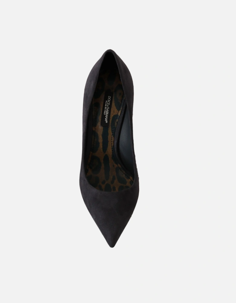 Suede Leather Stiletto Heel Pumps Women - Gray