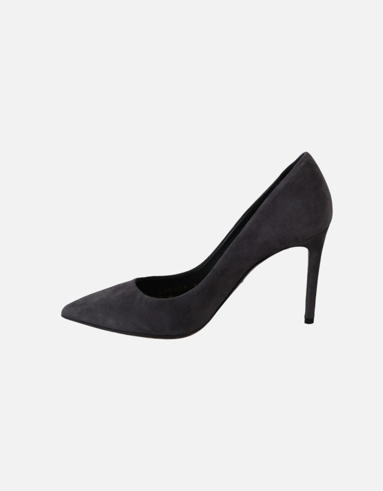 Suede Leather Stiletto Heel Pumps Women - Gray