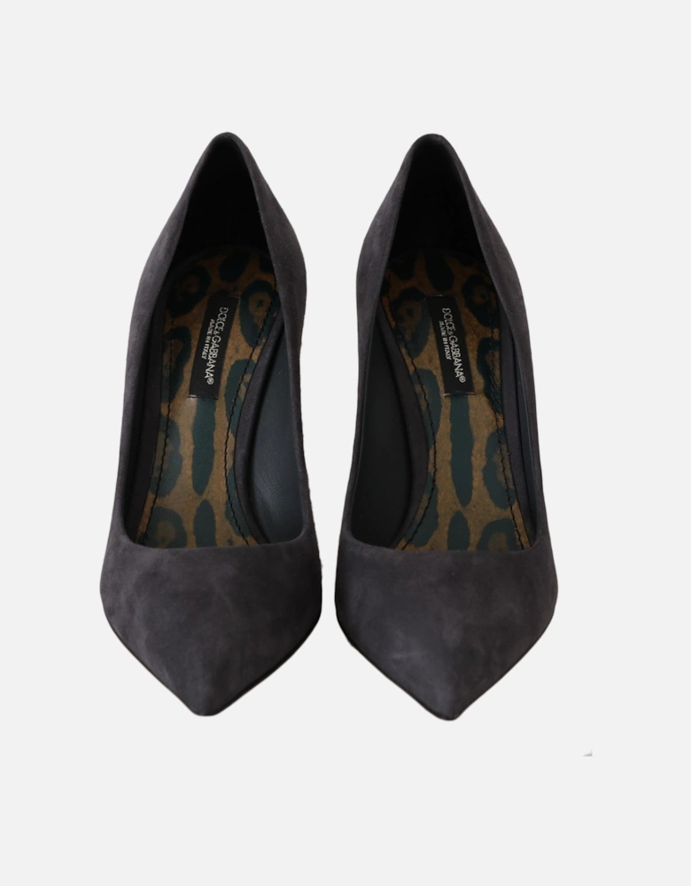 Suede Leather Stiletto Heel Pumps Women - Gray